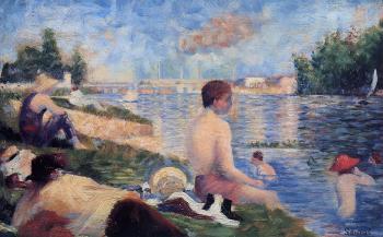 喬治 脩拉 Bathing at Asnieres, Final Study 喬治 脩拉 Bathing at Asnieres, Final Study